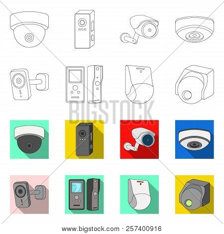 Vector Illustration Of Cctv And Camera Sign. Collection Of Cctv And System Stock Vector Illustration
