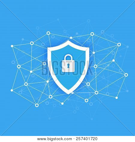 Computer Data Security Access Concept. Protect Sensitive Data. Internet Security. Flat Design, Vecto