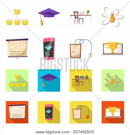 Vector Design Of Education And Learning Icon. Set Of Education And School Vector Icon For Stock.
