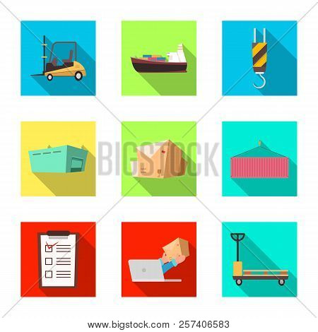 Vector Illustration Of Goods And Cargo Logo. Set Of Goods And Warehouse Vector Icon For Stock.