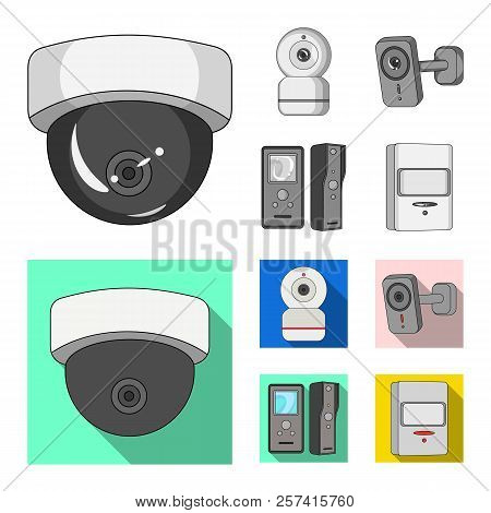 Isolated Object Of Cctv And Camera Logo. Collection Of Cctv And System Stock Vector Illustration.