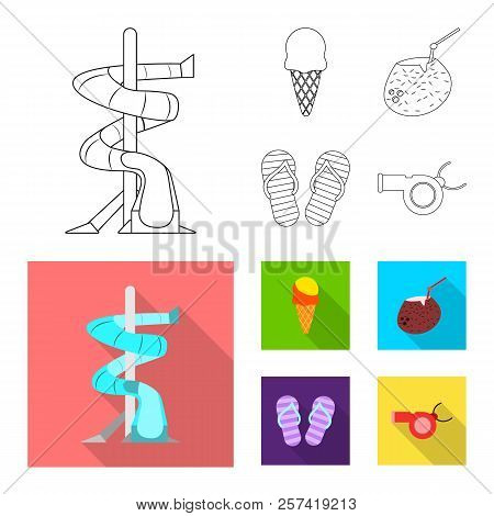 Isolated Object Of Pool And Swimming Symbol. Set Of Pool And Activity Vector Icon For Stock.