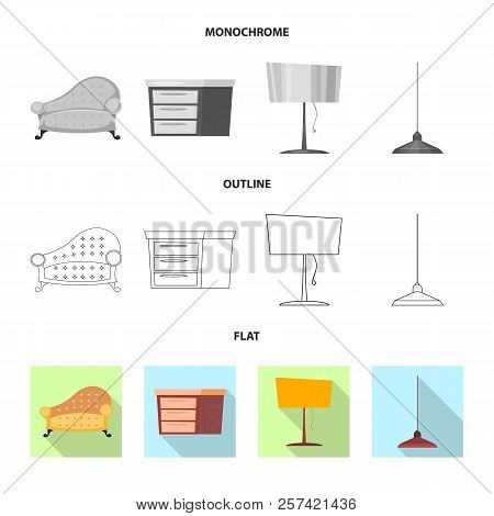 Vector Design Of Furniture And Apartment Symbol. Set Of Furniture And Home Stock Vector Illustration