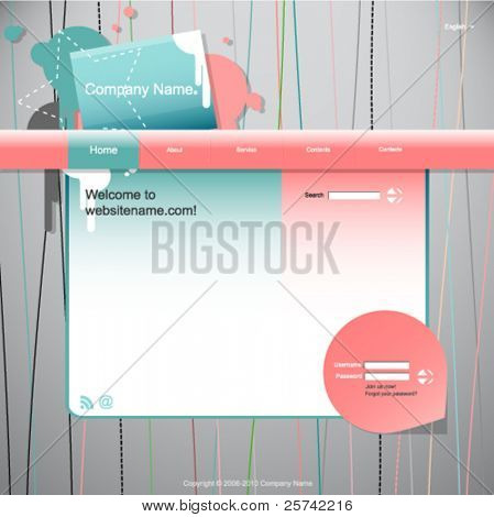 Šablona návrhu webové stránky, barevné a umělecké