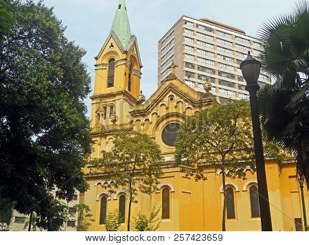 The Church Of Nossa Senhora Dos Homens Pretos, Church Of Our Lady Of The Black Men, In Sao Paulo Old