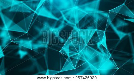 Abstract Digital Background. Big Data Visualization. Network Connection Structure. Science Backgroun