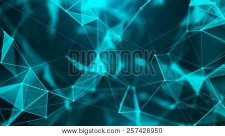 Abstract Digital Background. Big Data Visualization. Network Connection Structure. Science Backgroun