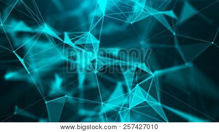 Abstract Digital Background. Big Data Visualization. Network Connection Structure. Science Backgroun