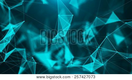 Abstract Digital Background. Big Data Visualization. Network Connection Structure. Science Backgroun