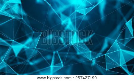 Abstract Digital Background. Big Data Visualization. Network Connection Structure. Science Backgroun