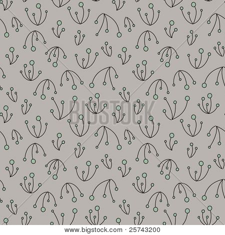 Abstract seamless Pattern mit stilisierten Blüten. einfach, Farben ändern