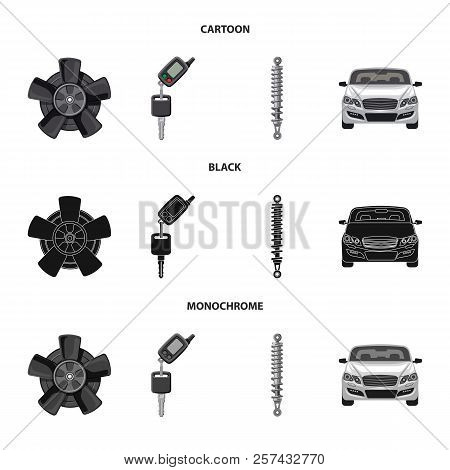 Vector Illustration Of Auto And Part Symbol. Collection Of Auto And Car Vector Icon For Stock.