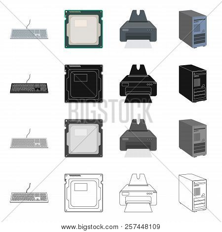 Vector Design Of Laptop And Device Sign. Collection Of Laptop And Server Stock Vector Illustration.