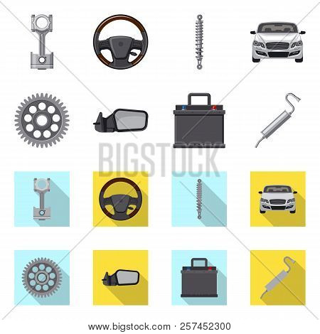 Vector Illustration Of Auto And Part Logo. Collection Of Auto And Car Stock Vector Illustration.