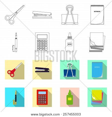 Isolated Object Of Office And Supply Sign. Set Of Office And School Vector Icon For Stock.
