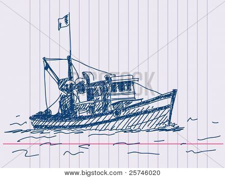 Bateau dessinés à la main