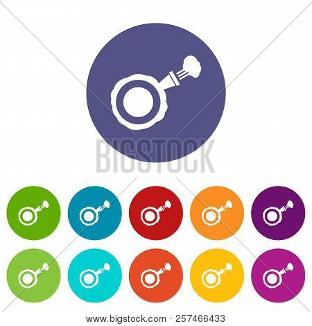 Whoopee Cushion Set Icons In Different Colors Isolated On White Background