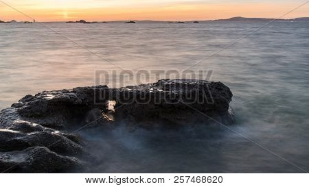 Landscape And Sunset On The Island Of Arousa In Galicia, Spain