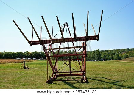 A Loose Hay Stacker Used To Dump Loose Hay On A Hay Stack,
When Building A Hay Stack. It Was Used A 