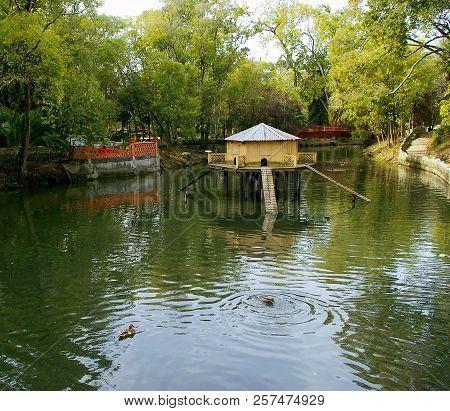 Pigeon House On The Lake Infante Don Pedro Park In Aveiro, Portugal