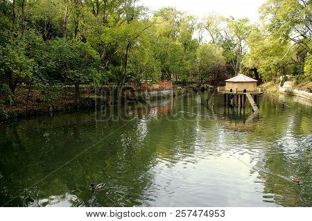 Pigeon House On The Lake Infante Don Pedro Park In Aveiro, Portugal