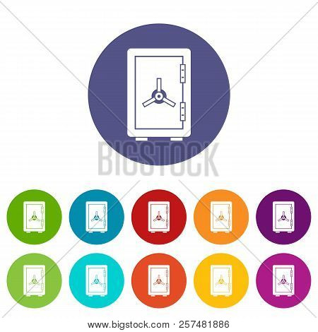 Fafe Set Icons In Different Colors Isolated On White Background