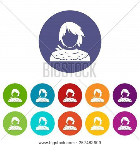 Male Shorn Set Icons In Different Colors Isolated On White Background