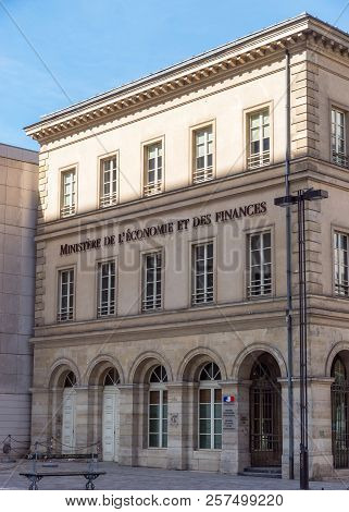 Paris, France - September 08, 2018: Entrance Of French Ministry Of Finance In Bercy - Paris, France