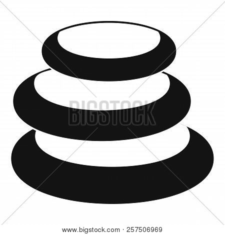 Stack Of Basalt Balancing Stones Icon. Simple Illustration Of Stack Of Basalt Balancing Stones Icon 