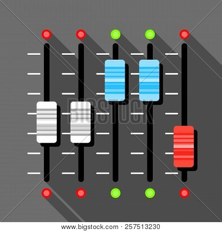 Sound Mixer Pult Icon. Flat Illustration Of Sound Mixer Pult Icon For Web Design