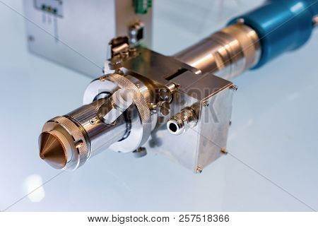 Laser Cutting Head. Part Of The Equipment For Laser Welding And Metal Cutting.