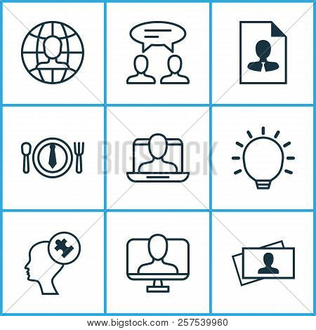 Corporate Icons Set With Problem Solving, International Vacancy, Resume And Other Great Glimpse Elem