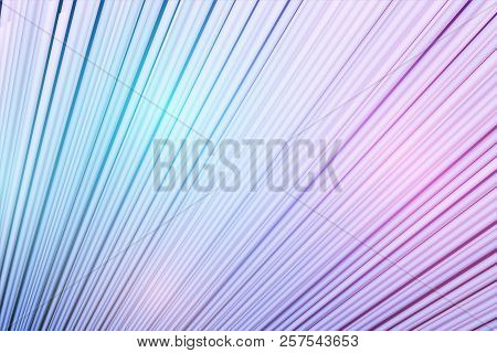Futurictic Design Of Big Data Lines Connected. Visualization Of Data Stream In Space And Blockchain.
