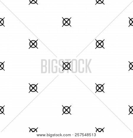 Seamless Pattern With The Black Steering Wheel Of The Ship On The White Background. Vector Illustrat
