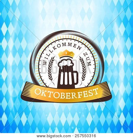 Beer Festival Oktoberfest Celebrations. Vintage Greeting Card Or Poster Template. Vector Illustratio