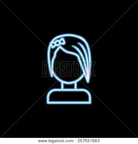 Emo Girl Icon In Neon Style. One Of Life Style Collection Icon Can Be Used For Ui, Ux