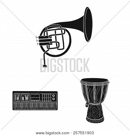 Isolated Object Of Music And Tune Symbol. Collection Of Music And Tool Vector Icon For Stock.