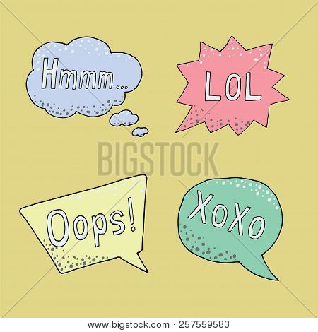 Thought Frame. Speech Bubble. Dream Cloud. Talk Balloon. Quote Box.  Set Of Vector Illustration Icon