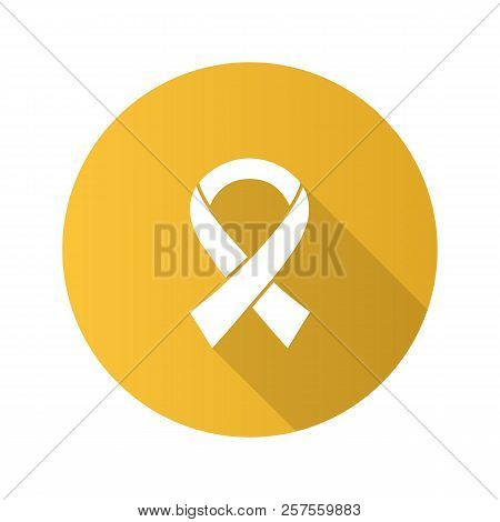 Anti Hiv Ribbon Flat Design Long Shadow Glyph Icon. Fighting Against Aids. World Aids Day. Vector Si