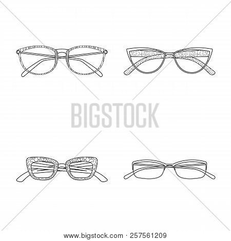 Vector Illustration Of Glasses And Frame Icon. Collection Of Glasses And Accessory Stock Vector Illu
