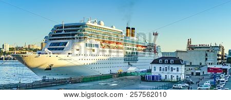 Vladivostok, Russia - September 9, 2018: Cruise Ship Costa Neoromantica For The Background Of The Se