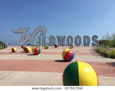 Wildwood N.J/USA/Sept. 7 2018: Wildwood N.J sign welcomes tourists and locals alike the week after Labor Day.