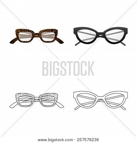 Vector Illustration Of Glasses And Frame Logo. Collection Of Glasses And Accessory Stock Vector Illu
