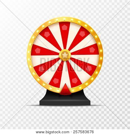 Wheel Of Fortune Lottery Luck Illustration Isolated. Casino Game Of Chance. Win Fortune Roulette. Ga