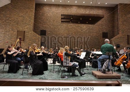 Romeoville, Illinois / United States - March 15, 2017: Dr. Lawrence Sisk Conducts The Metropolitan Y