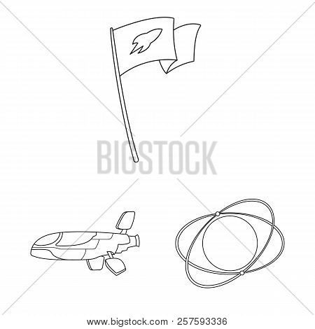Vector Design Of Mars And Space Logo. Set Of Mars And Planet Vector Icon For Stock.