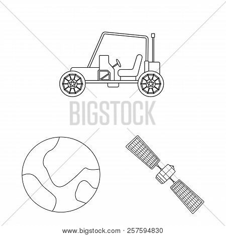 Isolated Object Of Mars And Space Icon. Set Of Mars And Planet Vector Icon For Stock.