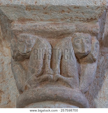 Gourdon, France - August 3, 2018: Capital Of The Romanesque Church In Gourdon, Saone-et-loire, Franc