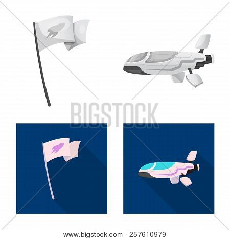 Vector Illustration Of Mars And Space Icon. Set Of Mars And Planet Vector Icon For Stock.