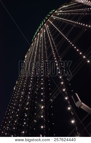 Close Up Datails Of The Illumination  Building  In Dubai, Uae